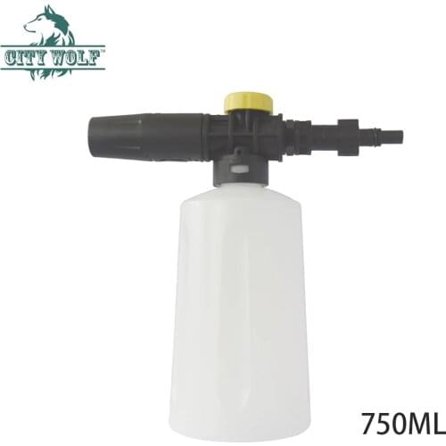 City Wolf car wash snow foam nozzle 750ML soap sprayer bottle for Black&Deck AR Makita Bosch high pressure washer accessories