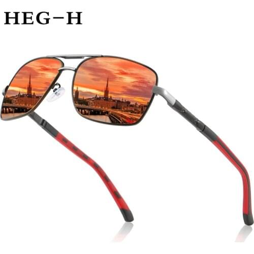 Polarized Sunglasses Men Retro Square Colorful Mirror Sunglasses Women Vintage UV400 High Quality Drivers Sun Glasses For Men