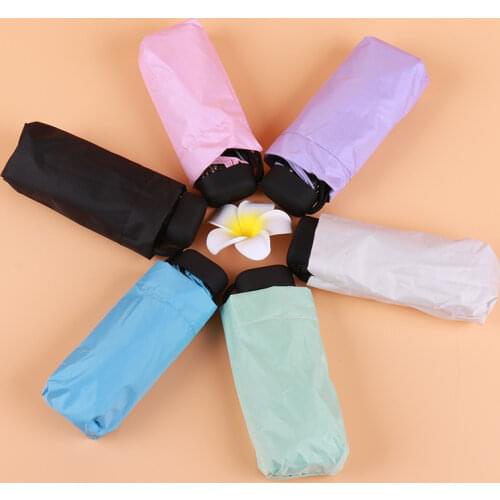 Portable Mens Umbrella Mini Pocket Umbrellas Prevent Uv Rainproof Folding Ladies Small Five Fold Sun Umbrella