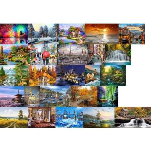 R14369 landscape chair villa cross stitch kit people 18ct 14ct count canvas stitches embroidery DIY handmade needlework