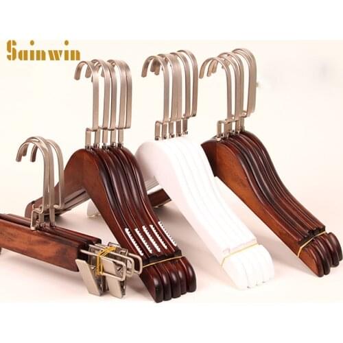 Sainwin 10pcs/lot Baby Wood Hangers For Clothes Rack Children Wooden Hanger