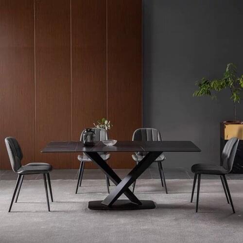 Modern Furniture Simple Design Dining Room Table Set Sintered Stone Marble Table