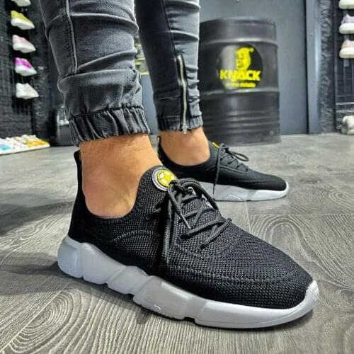 Knack Sports Male Shoes KX300 Black Seasonal Sports Style Sneakers Lace-Up 2021 Spring Summer Fashion Trend Orthopedic Casual Base