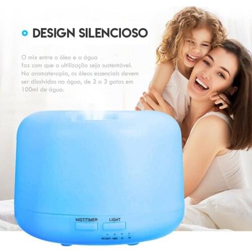 500ML Aromatherapy Essential Oil Diffuser Ultrasonic Air Humidifier with 4 Timer Settings 7 LED Color Changing Lamps, 10 Hours