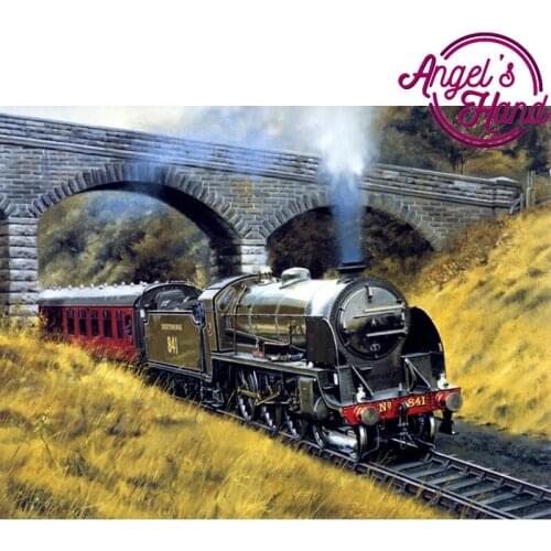 Cross Stitch Full Diamond Rhinestones Painting Home Decor diy 5d diamond painting landscape Pattern Diamond Embroidery train