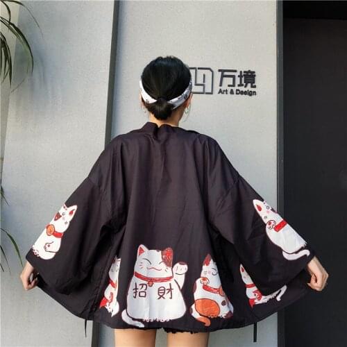 Japanese outfits kimono cardigan women yukata female Chinese kimono harajuku kawaii clothing blouse shirt haori obi FF1907
