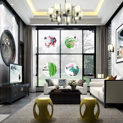 Custom glass sticker balcony bedroom window sticker light translucent frosted frosted glass film sunshade