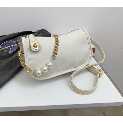 Women Bag Crossbody Bags for Women Handbag Shoulder Bags Designer Bag Chains Retro Baguette Bags PU Leather Fashion 2021 Zipper