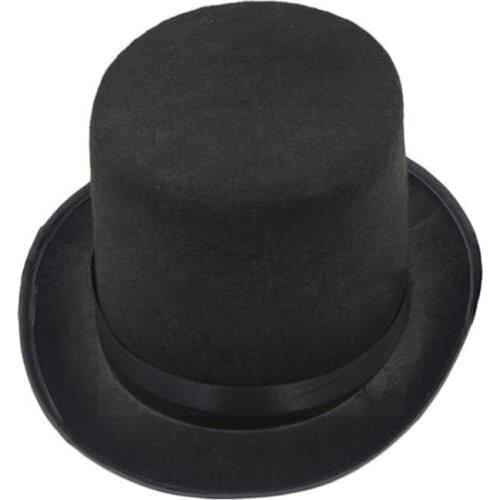 1pcs Black Kids Children Fun Hat Performance Hats Masquerade Halloween Carnival Top Hats Musicals Accessories Birthday Part O9L3