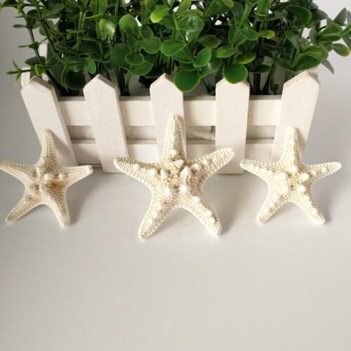 10pcs 5-8cm natural starfish Mediterranean Style DIY Artificial sea star shell Party Wedding home decor handicrafts white conch