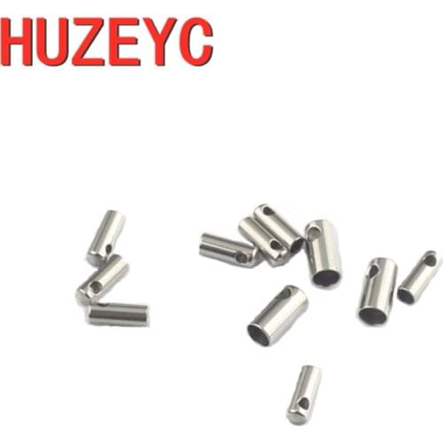 100pcs/Lot 2-4mm Hole Stainless Steel Round Snakehead Buckle Leather Rope Headband Bracelet Clasp DIY Jewelry Accessories