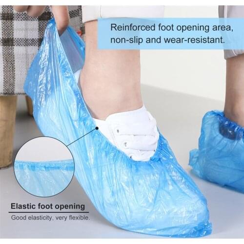 100pcs Disposable Plastic Anti Slip Boot Safety Shoe Cover Cleaning PVC Plastic Over Shoes Shoe Boot Covers Carpet Protectors