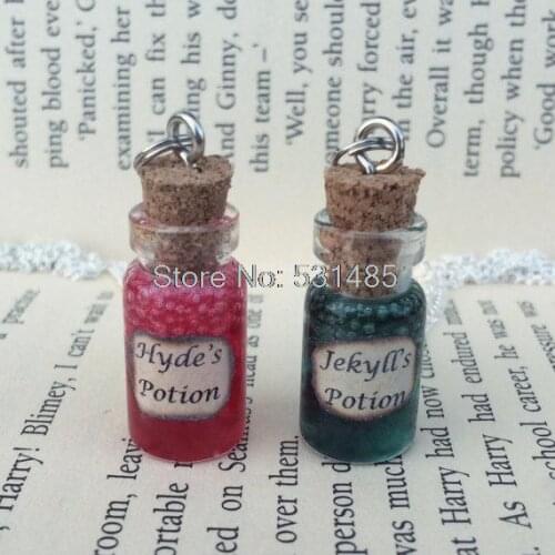 12pcs/lot Jekylls , Hydes Potion and Blood Bottle Necklace Pendant inspired by Jekyll and Hyde