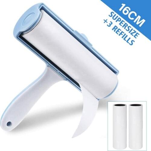 240 Sheets + 1 Handle Sticky Roller Sticky Dust Paper Tearable Adhesive Brush Clothes Lint Brush Hair Remover Kit with Handle