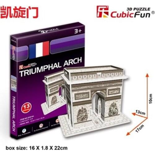 3D Puzzles Triumphal Arch Paper Model DIY Creative gift Children Educational toys hot Mini world architectural T14