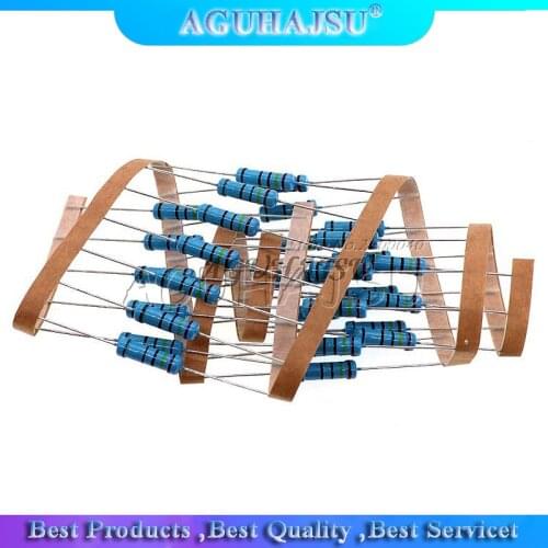 50pcs 1/2W Metal film resistor 1% 1R ~ 1M 1 2 10 22 47 100 330 ohm 1K 4.7K 10K 22K 47K 100K 330K 470K 2R 10R 22R 47R 100R 330R