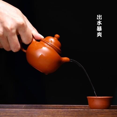 Free shipping red color purple clay teapot, 230ml kungfu teaset