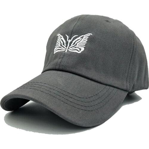 XEONGKVI Korean Embroidery Butterfly Baseball Cap Spring Autumn Brand Snapback Cotton Hats For Women Men Lovers Peaked Cap