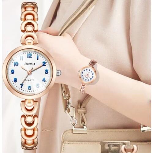 Luxury Women Fashion Small Bracelet Watches Stainless Steel Qualities Ladies Quartz Wristwatches Simple digital Woman Clock