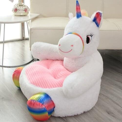 Sofa Cover Cartoon Kids Plush Seats Sofa Comfortable Animal unicorn Baby Portable Chair Sofa Gifts for Children Without Inner