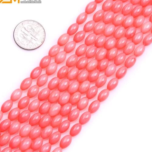 Gem-inside Tube Cylinder Columnar Column Olivary Coral Beads For Jewelry Making 15inches DIY Jewellery