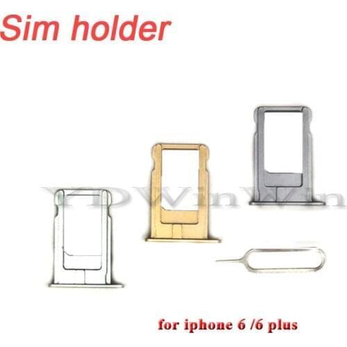50pcs SIM Card Holder Tray Slot for iphone 6 Plus Replacement Part SIM Card Card Holder Adapter Socket Apple Accessories Tools