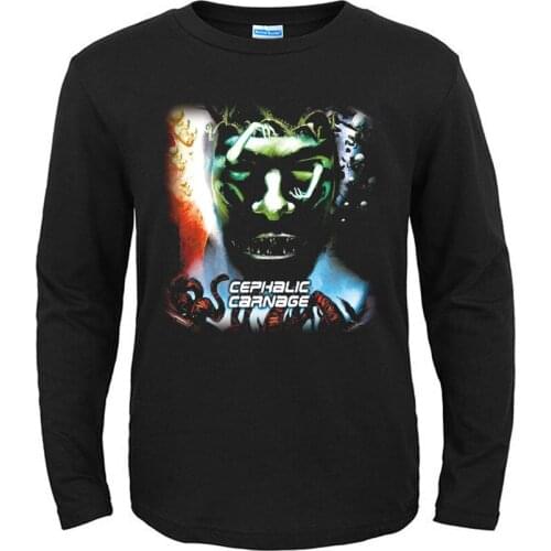 5 designs Punk Style Cephalic Carnage Cotton Full long sleeve Rock Brand shirt Hardrock heavy Metal skateboard Streetwear