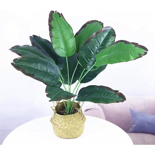 66CM 12 Leaf Artificial Banana Tree Green Simulation Palm Tree Plastic Plants Art Crafts Hotel Balcony Rome Decor Accessorie