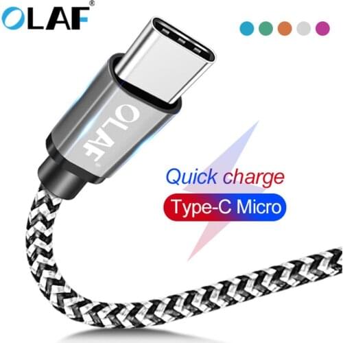 OLAF Micro USB Cable 1M 2M 3M Type C USB C Cable For Samsung Huawei Xiaomi Fast charging USB Cable For iPhone 7 X Xs Data Cord