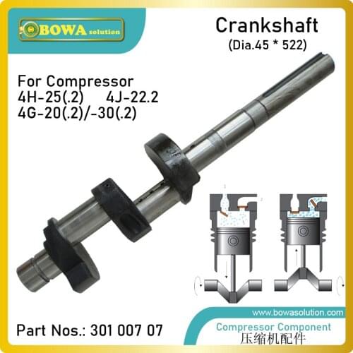 Dia.45 X 522mm Crankshaft is designed for cooland compressor of coldroom or food storage equipments, compatible with 4G20.2(Y)