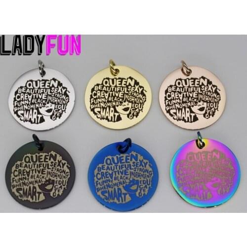 Beautiful Sexy Creative Strong QUEEN Charm Stainless Steel Charms High Polish Mirror Surface Pendant