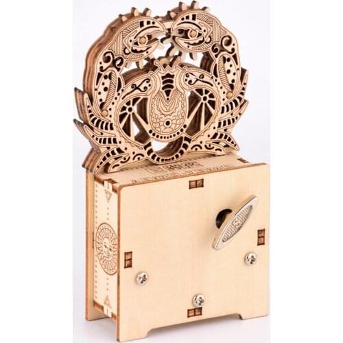 Creative Toys Wooden Puzzle Educational Toys Childrens Creative New Cancer Clockwork Music Box Puzzle