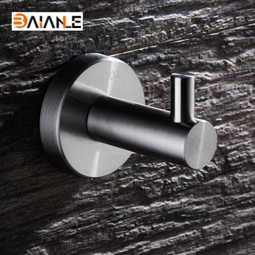BAIANLE Robe Hook Stainless Steel Brushed Nickel Coat Clothes Hooks Towel Hanger Bathroom Accessories