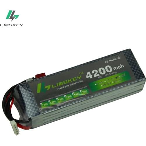 Limskey Power Lipo Battery 14.8V 4200mAh 30C MAX 40C T Plug for RC Car Airplane Helicopter DJI F550 Multirotor Part 4S Li-po