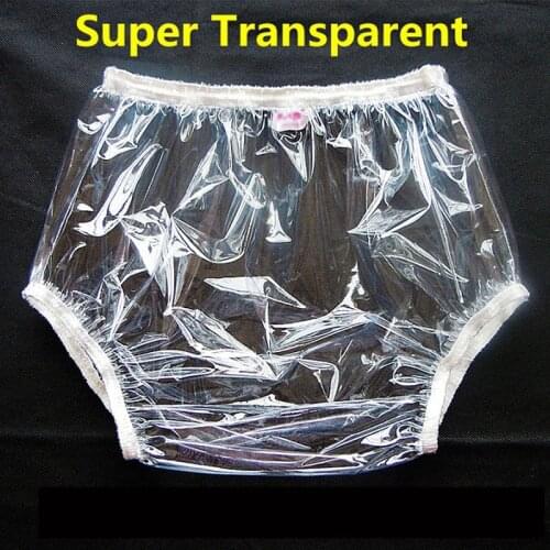Reusable Waterproof PVC Adult nappy Large size TPU Coat Waterproof Incontinence pants Diaper Plastic super transparent ABDL