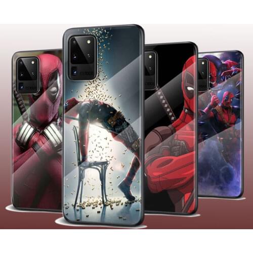 Tempered Glass Cover Fashion Marvel Deadpool For Samsung Galaxy S20 FE S10e S10 S9 S8 Ultra Plus Lite Plus 5G Phone Case