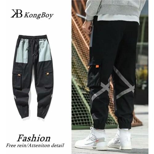 2019 men, mens casual straight harem pants, Korean hip hop pants, track pants, casual running pants