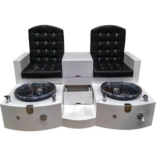 New Two-seater Footbath Mmanicure Chair Beauty Eyelash Equipment Spa Pedicure Chair With Bowl