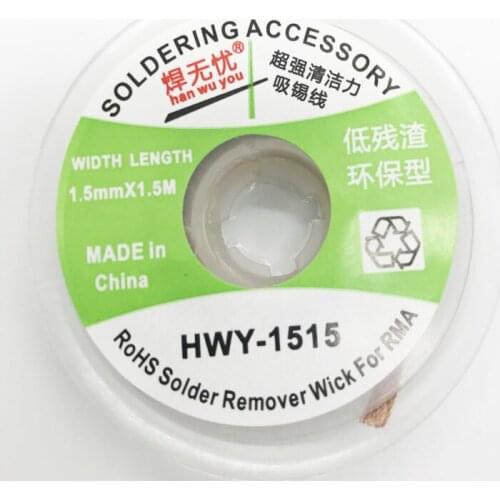 1PC Desoldering Braid Solder Remover Wick BGA Desoldering Wire Bra Worldwide 1.5mm