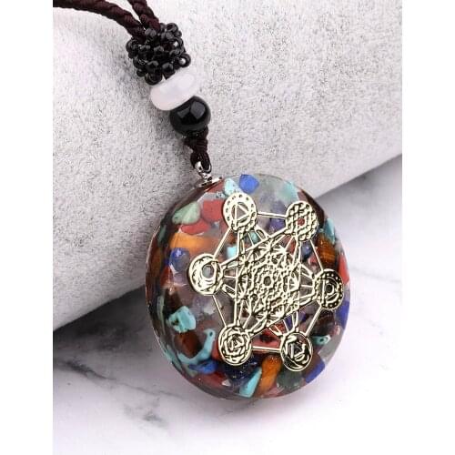 Orgonite Life Chakra Reiki Bioenergy Necklace natural stones