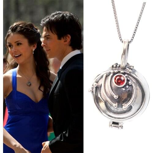 925 Sterling Sliver The Vampire Diaries Elena Pendant Necklace Retro Jewelry Fashion Moive