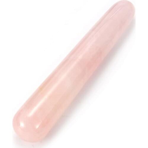 Natural Rose Quartz obsidian massage stick Wands Gemstone Crafts Pleasure Wand Body Hand Massage Wood Magic Stone Ornament Gift