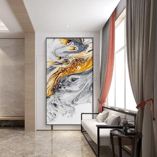 Hand Painted Modern Abstract color dye ink splash oil painting on canvas wall art paintings for living room bedroom aisle
