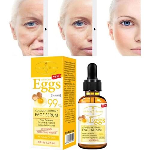 Anti-wrinkle Egg Essence Face Serum Pore Minimizer Oil Control Shrink Pores Serum Tender Smooth Whitening Face Skin Care