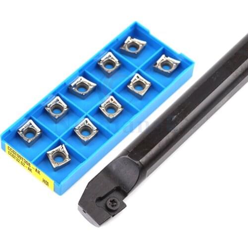 93° inner hole turning tool CNC toolholder S16Q-SCZCR09 lathe tools Screw type boring turning tool bar+CCMT CCGT carbide inserts