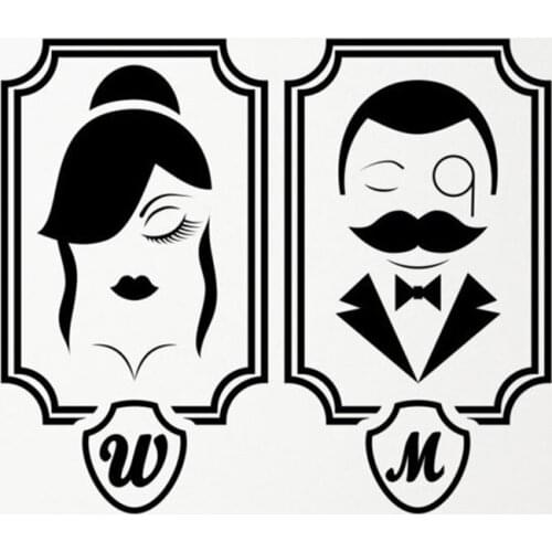 YOYOYU Gents & Ladies Pattern Vinyl Wall Sticker Toilet Bathroom Sign Removeable Decal Door Bedroom Decoration ZX321