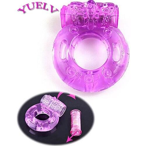 YUELV Elastic Vibration Stretchy Delay Premature Ejaculation Lock Fine Butterfly Cock Penis Sleeve Ring Adult Sex Toys For Men