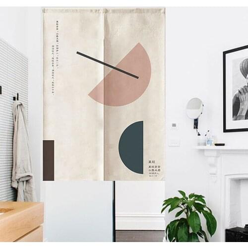 European Style Door Curtain Printed Entrance Partition Curtains Geometric Pattern Half-Curtain for Cafes Kitchens Home Decor
