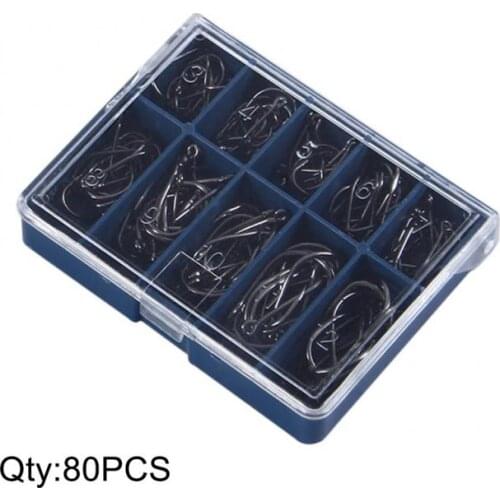 100pcs Fishhook Fly Fishing Jip Barbed Carp Hooks Fishing Hooks Set Carbon Steel Single Circle Sea Tackle Accessories Hot Sale