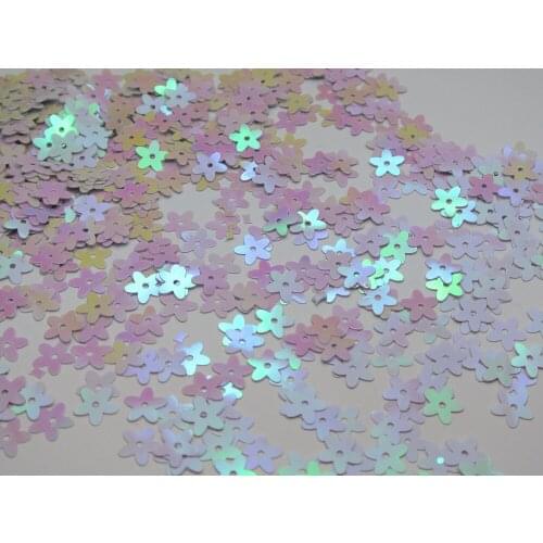 2000 White AB 10mm Flowers Loose sequins Paillettes Sewing Wedding Craft